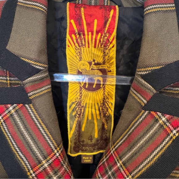 Vtg L.A.M.B. by Gwen Stefani Y2K Tartan Plaid Wool Blazer Size 4 - Picture 5 of 10